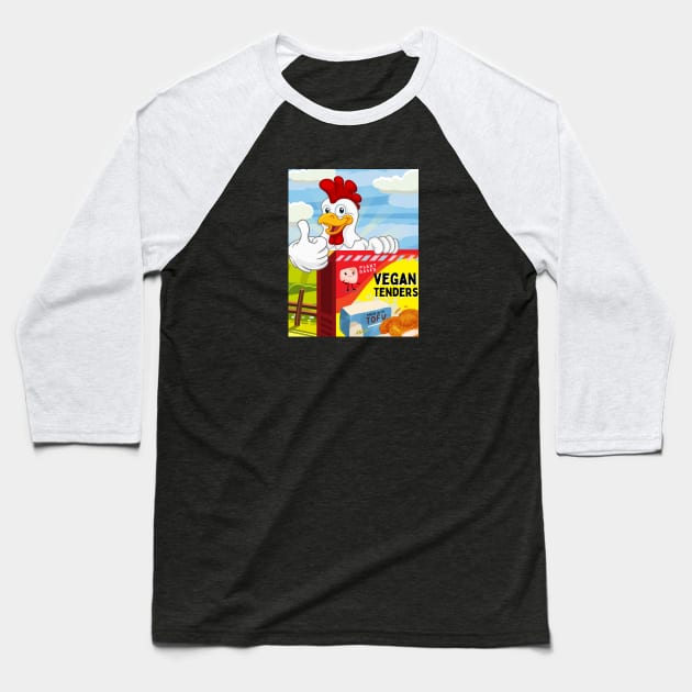 Vegan Tenders - Funny Plant Based Tofu Loving Chicken Baseball T-Shirt by JAHudson